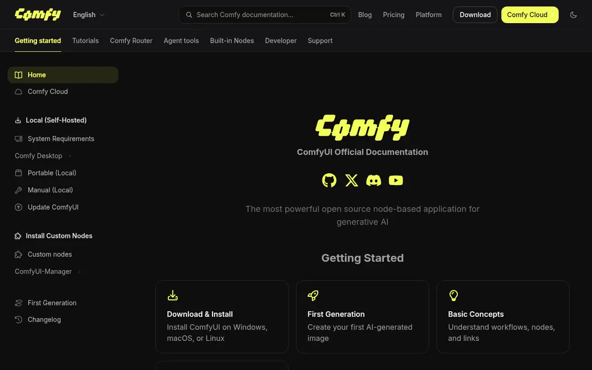 Documentation officielle de ComfyUI